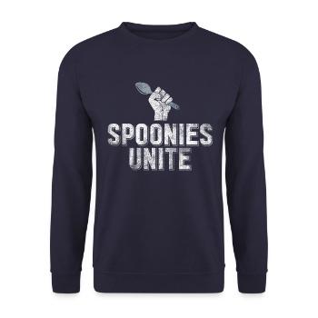 Spoonies Unite Autoimmunkrankheit Geschenk - Unisex Pullover - Navy - Vorne - Alina (178cm) & Michal (187cm)