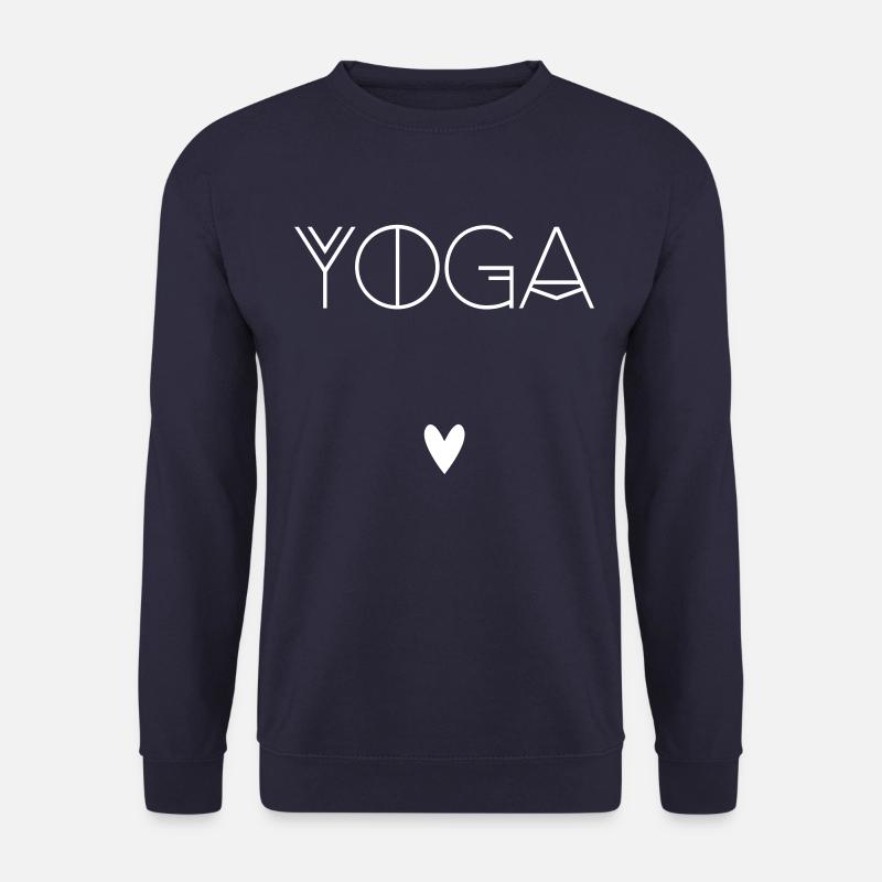 Yoga with heart. Yoga mit Herz. (white) - Unisex Pullover - Navy
