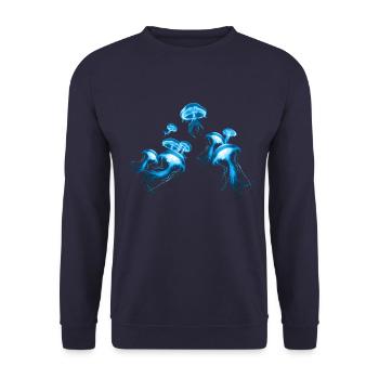blue jellyfish - Unisex Sweatshirt - navy - Front - Alina (178cm) & Michal (187cm)