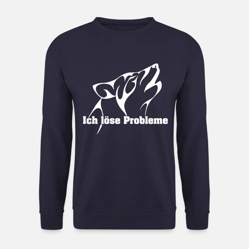 The wolf solves problems - Unisex Sweatshirt - navy