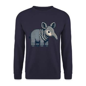 Knitwear Okapi - Unisex Sweatshirt - navy - Front - Alina (178cm) & Michal (187cm)