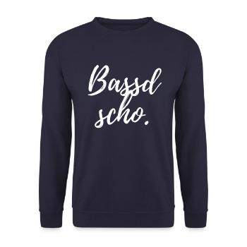 Bassd scho. Cool franc design - Unisex Sweatshirt - navy - Front - Alina (178cm) & Michal (187cm)