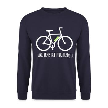 E-Bike Pedelec Funny Gift Bike eMTB Bike - Unisex Sweatshirt - navy - Front - Alina (178cm) & Michal (187cm)