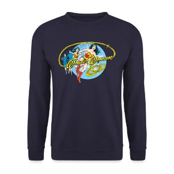 DC Comics Originals Wonder Woman Secrétaire - Sweat-shirt Unisexe - marine - Devant - Alina (178cm) & Michal (187cm)