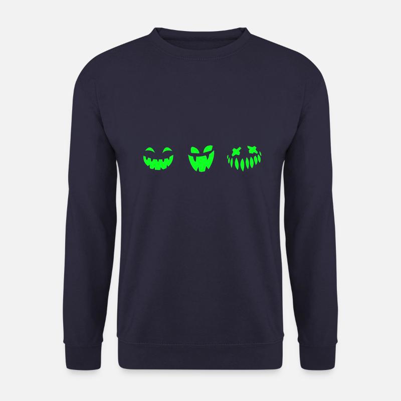 Smiles green pumpkins - Unisex Sweatshirt - navy