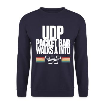 La barre de paquets UDP entre dans - Sweat-shirt Unisexe - marine - Devant - Alina (178cm) & Michal (187cm)