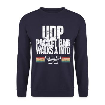 La barre de paquets UDP entre dans - Sweat-shirt Unisexe - marine - Devant - Alina (178cm) & Michal (187cm)