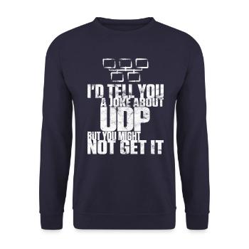 Joke about UDP but you might not get it - Unisex Pullover - Navy - Vorne - Alina (178cm) & Michal (187cm)