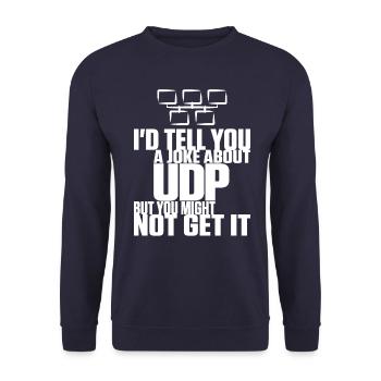 Joke about UDP but you might not get it - Unisex Pullover - Navy - Vorne - Alina (178cm) & Michal (187cm)