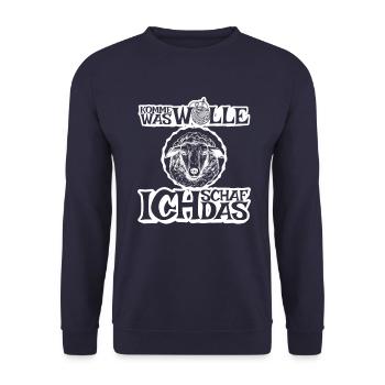 Komme was Wolle ich Schaf das - Unisex Pullover - Navy - Vorne - Alina (178cm) & Michal (187cm)