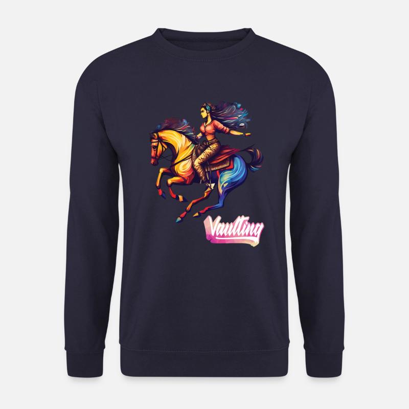 Voltige Saut Cheval Acrobatie Équitation - Sweat-shirt Unisexe - marine