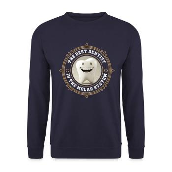 Best dentist in the molar system - bester Zahnarzt - Unisex Pullover - Navy - Vorne - Alina (178cm) & Michal (187cm)