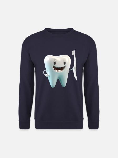 Happy Smiling Molar Backenzahn mit Zahnbürste - Unisex Pullover - Navy