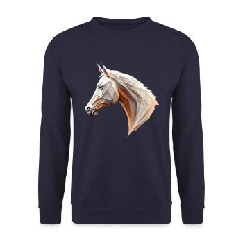 Polygone Pferdekopf Pferd tête de cheval bas poly - Sweat-shirt Unisexe - marine - Devant - Alina (178cm) & Michal (187cm)