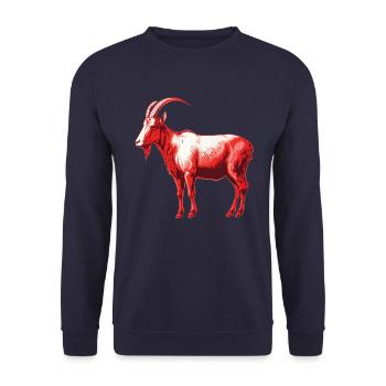 Goat red and white - Unisex Sweatshirt - navy - Front - Alina (178cm) & Michal (187cm)