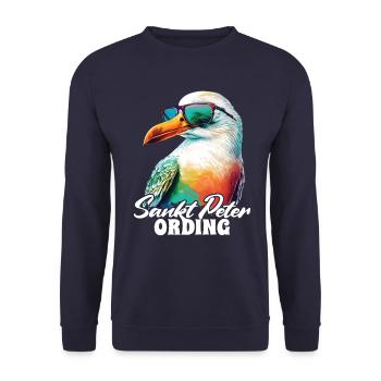 St. Peter Ording Holiday Seagull avec lunettes de soleil - Sweat-shirt Unisexe - marine - Devant - Alina (178cm) & Michal (187cm)