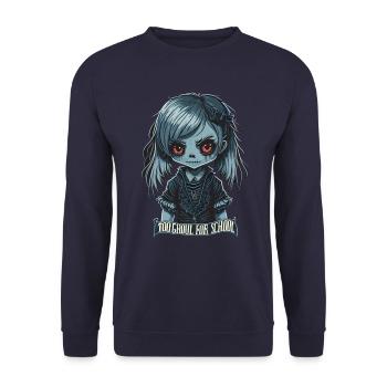 Gothic Schoolgirl Too Ghoul for School - Unisex Sweatshirt - navy - Front - Alina (178cm) & Michal (187cm)