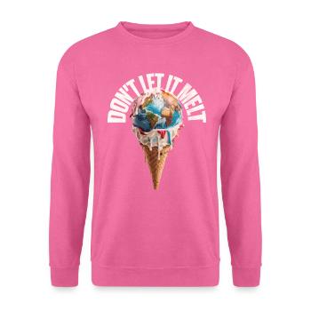Fonte de la terre dans le cornet de crème glacée Ne le laissez pas fondre - Sweat-shirt Unisexe - rose - Devant