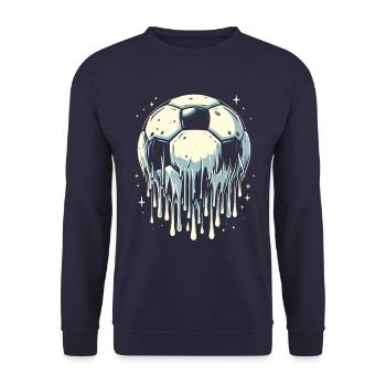 Melting Football - Unisex Sweatshirt - navy - Front - Alina (178cm) & Michal (187cm)