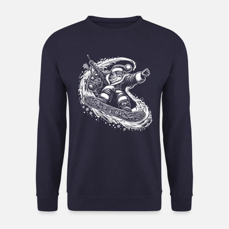 Santa Clause Snowboard Ride - Unisex Sweatshirt - navy