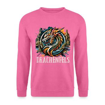 Dragon Tête de Dragon Logo Ruine Drachenfels - Sweat-shirt Unisexe - rose - Devant
