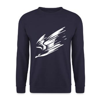 Sturzflug Tiefflieger Möwe Pilot Urlaub T-Shirt - Unisex Pullover - Navy - Vorne - Alina (178cm) & Michal (187cm)