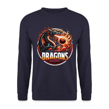 Basket-ball Dragons on Fire - Sweat-shirt Unisexe - marine - Devant - Alina (178cm) & Michal (187cm)