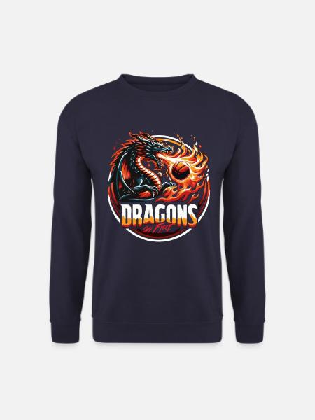 Dragons on Fire Basketball - Unisex Pullover - Navy