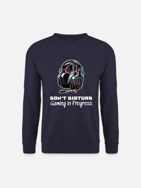 Gamer Shirt Don't disturb Gaming in Progress - Unisex Pullover - Navy