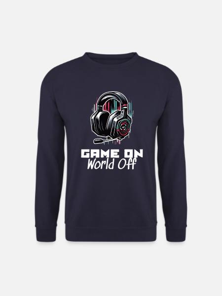 Game On World Off Gamer Sprüche Shirt - Unisex Pullover - Navy