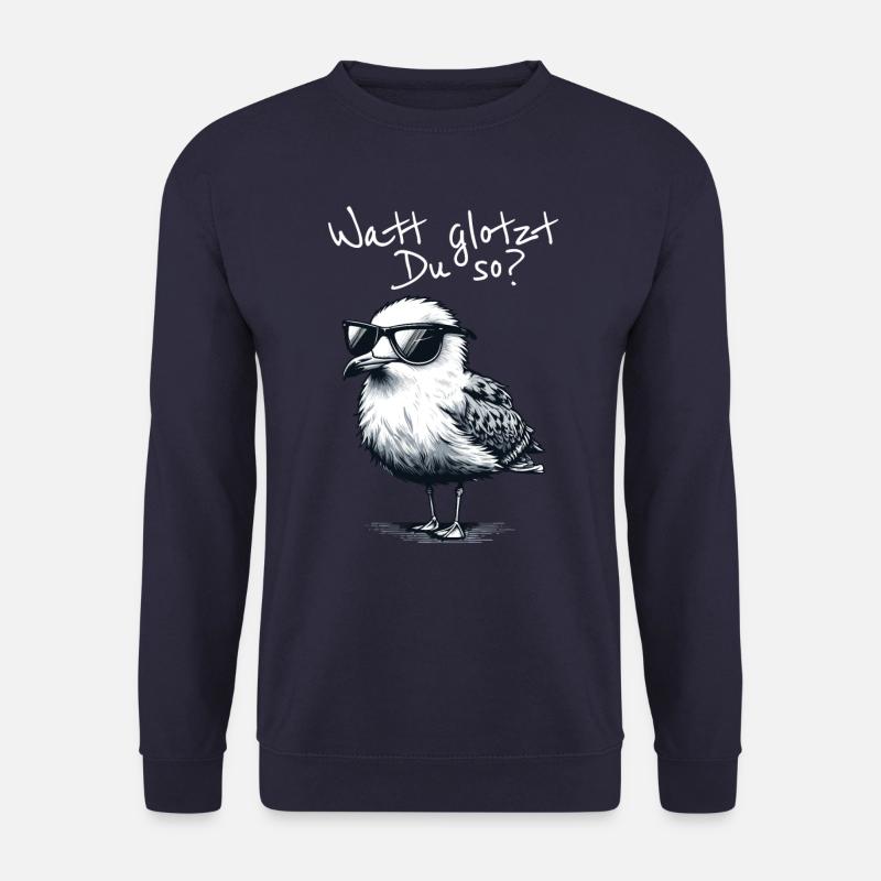 Watt glotzt Du so Möwe Wattwanderung Spruch - Unisex Pullover - Navy