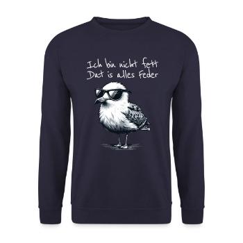 Je ne suis pas gros, c’est tout ce que dit la mouette à plumes - Sweat-shirt Unisexe - marine - Devant - Alina (178cm) & Michal (187cm)