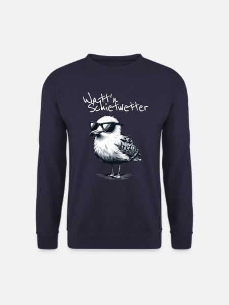Watt'n Schietwetter Coole Möwe Nordsee Spruch - Unisex Sweatshirt - navy