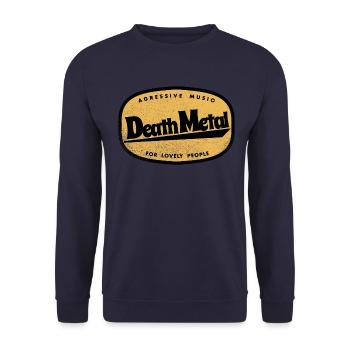 Death Metal - For Lovely People - Unisex Pullover - Navy - Vorne - Alina (178cm) & Michal (187cm)