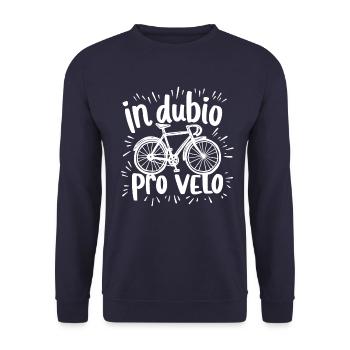 Fahrrad Spruch In dubio pro velo - Unisex Pullover - Navy - Vorne - Alina (178cm) & Michal (187cm)