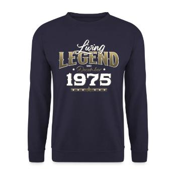 50th Birthday Original December 1975 Volume 75 - Unisex Sweatshirt - navy - Front - Alina (178cm) & Michal (187cm)
