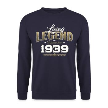 85th Birthday Original December 1939 Volume 39 - Unisex Sweatshirt - navy - Front - Alina (178cm) & Michal (187cm)