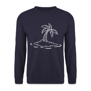 Die Palme auf der verlassenen Insel! - Unisex Pullover - Navy - Vorne - Alina (178cm) & Michal (187cm)