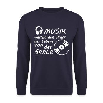 Music waddles the dirt of life from the soul h - Unisex Sweatshirt - navy - Front - Alina (178cm) & Michal (187cm)