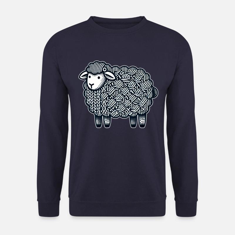 Knitted Sheep - Unisex Pullover - Navy