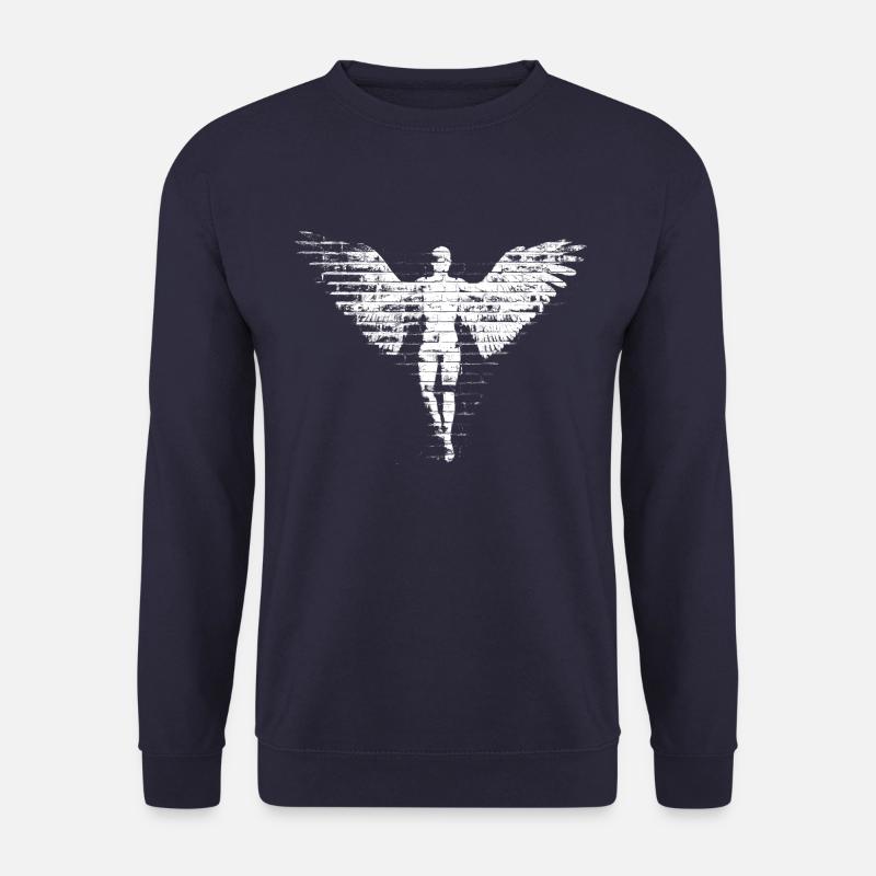 Engel mann in Weiß - Unisex Pullover - Navy