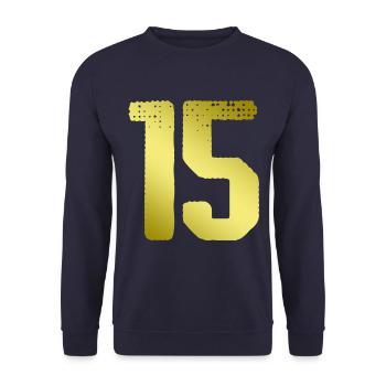Maillot 15 Numéro - Sweat-shirt Unisexe - marine - Devant - Alina (178cm) & Michal (187cm)
