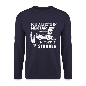 Landwirt Mähdrescher Hektar Bauernhof Trecker - Unisex Pullover - Navy - Vorne - Alina (178cm) & Michal (187cm)
