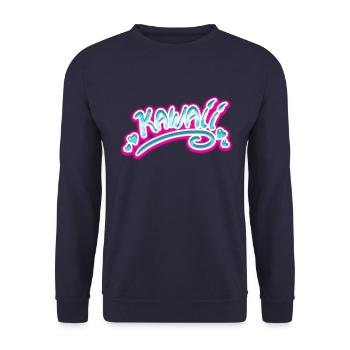 Kawaii Rose and Blue - Unisex Sweatshirt - navy - Front - Alina (178cm) & Michal (187cm)