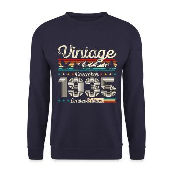 90e anniversaire Original Décembre 1935 Volume 35 - Sweat-shirt Unisexe - marine - Devant - Alina (178cm) & Michal (187cm)