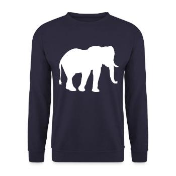Afrikanischer Elefant - Unisex Pullover - Navy - Vorne - Alina (178cm) & Michal (187cm)