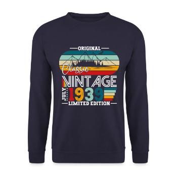 85th Birthday Original July 1939 Born 1939 - Unisex Sweatshirt - navy - Front - Alina (178cm) & Michal (187cm)