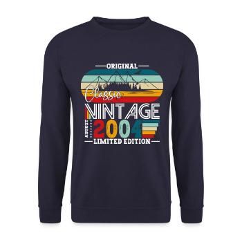 20th Birthday Original August 2004 Vintage 2004 - Unisex Sweatshirt - navy - Front - Alina (178cm) & Michal (187cm)
