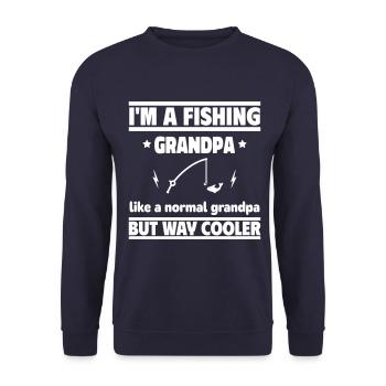 I'm a fishing grandpa - Unisex Sweatshirt - navy - Front - Alina (178cm) & Michal (187cm)