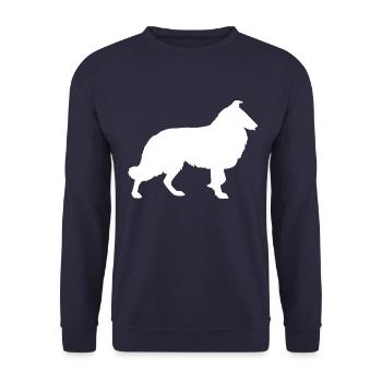 Collie Long cheveux Chien - Sweat-shirt Unisexe - marine - Devant - Alina (178cm) & Michal (187cm)